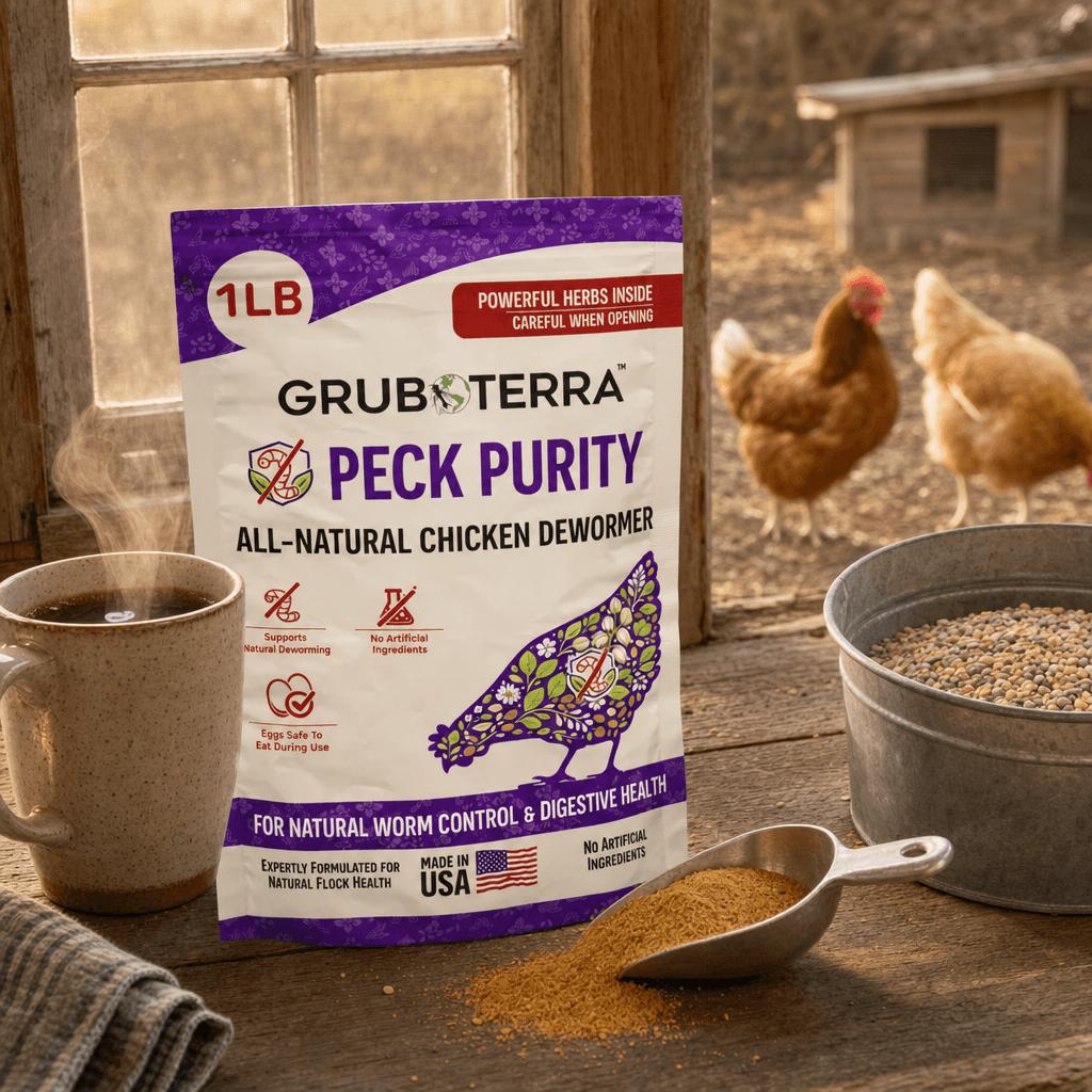 Daily chicken feed routine with Peck Purity