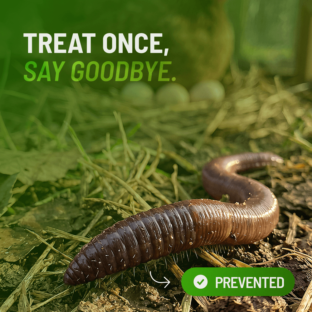 Earthworm in the soil near a chicken nest — reinfection cycle