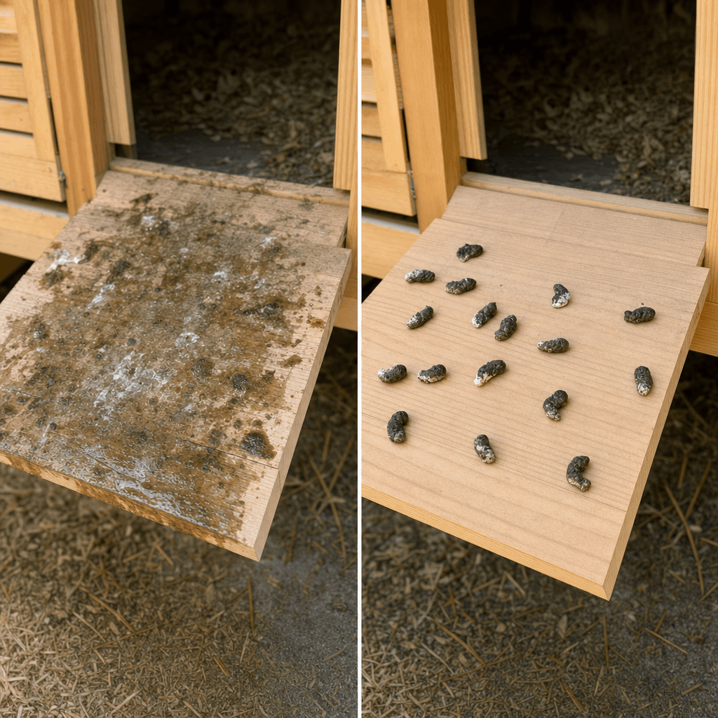 Firm chicken droppings after digestive support